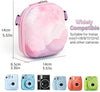 Universal Protective Camera Case for Fujifilm Instax Mini 12 11 9 8 SE 7+ 40, Instant Camera Bag Hard EVA Case with Shoulder Strap- Pink Cloud