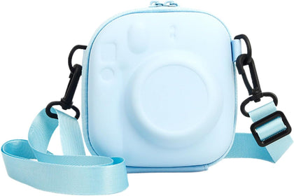 Universal Protective Camera Case for Fujifilm Instax Mini 12 11 9 8 SE 7+ 40, Instant Camera Bag Hard EVA Case with Shoulder Strap- Pastel Blue