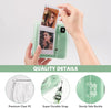 Clear Case for Fujifilm Instax Mini SE Instant Camera | Hard PC Cover with Film Pocket + Cute Sticker & Removable Strap | Green