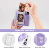 Clear Case for Fujifilm Instax Mini SE Instant Camera | Hard PC Cover with Film Pocket + Cute Sticker & Removable Strap | Purple