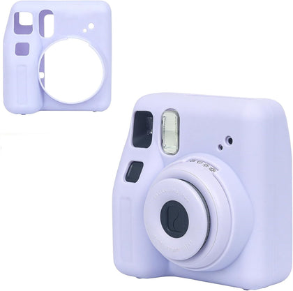 Silicone Case for Fujifilm Instax Mini SE Instant Camera Case |Soft Protective Camera Cover with Adjustable Shoulder Strap - Purple