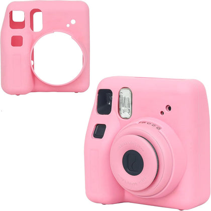 Silicone Case for Fujifilm Instax Mini SE Instant Camera Case |Soft Protective Camera Cover with Adjustable Shoulder Strap - Pink