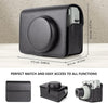 Camera Case for Instax Wide 400 Camera, PU Leather Protective Carrying Camera Bag with Adjustable Shoulder Strap- Black