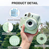 Camera Case for Fujifilm Instax Mini 12 Instant Camera,PU Leather Glitter Woven Camera Bag with Shoulder Strap & 64 Pockets Photo Album- Light Green