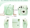 Camera Case for Fujifilm Instax Mini 12 Instant Camera,PU Leather Glitter Woven Camera Bag with Shoulder Strap & 64 Pockets Photo Album- Light Green