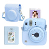 Protective Case for Fujifilm Instax Mini 12 Instant Camera| PU Leather Camera Carrying Bag Cover with Adjustable Shoulder Strap With Mini Photo Album 64 Pockets | Blue