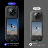 Insta360 X4 Accessories | 2 Pack Tempered Glass Screen Protector Film | Silicone Protective Case | Silicone Desktop Base Stand Non-Slip Mount Accessories | Black
