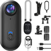 4K Mini Action Camera |Ultra-Light Thumb-Sized Body Cam with WiFi, 360° Rotating Clip, Magnetic Mount, 150-Min Battery