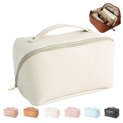 Travel Cosmetic Bag Large Capacity Cosmetic Bags for Women | Waterproof Portable Cosmetic Bag - White