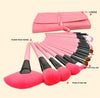 22 pcs Makeup Brush Set Professional Make Up Brushes Kit Wooden Handle Cosmetic Tools with Pink Bag Case Pouch -Pink