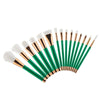 15 pcs Makeup Brush Set Professional Make Up Brushes Kit Wooden Handle -Green