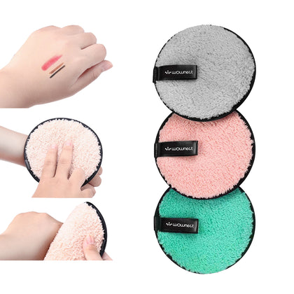 Reusable Sponge Makeup Remover Pad Cloth Face & Eye Cleansing Round Circle Puff Eco-friendly Washable Makeup Removing Pad 2 Pack)