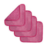 Pack Of 4 - Makeup Remover Cloth Soft Microfiber Reusable Facial Cleansing Towel-  Pink