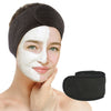 Facial Spa Headband, Ultra Soft Microfiber Adjustable Face Wash Headband Reusable Cloth Stretch Towel - Black