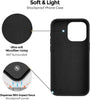 For iPhone 15 Pro Case, Liquid Silicone Case With Soft Microfiber Lining - Green/ Dark Blue
