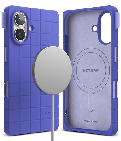 iPhone 16 Case Cover | Bitmap Silicone Magnetic Series| Ultramarine