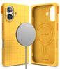 iPhone 16 Case Cover | Bitmap Silicone Magnetic Series| Yellow