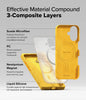 iPhone 16 Case Cover | Bitmap Silicone Magnetic Series| Yellow