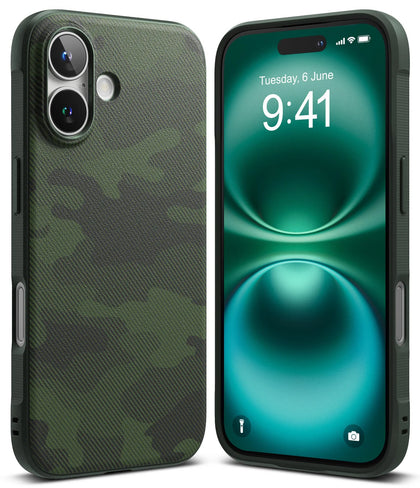 iPhone 16 Case Cover | Onyx Series | Camo Green