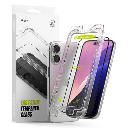 iPhone 16 / 15 Screen Protector | Easy Slide Tempered Glass | 2 Pack, W Installation Jig