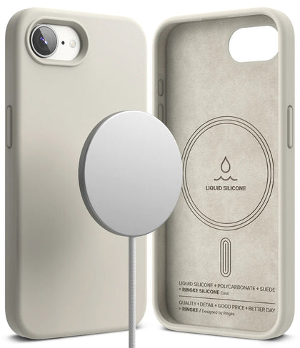 iPhone 16e Case Cover | Silicone Magnetic Series | Stone