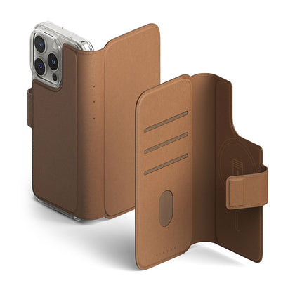 iPhone 16 Pro / 16 Case Cover | Folio Wallet Magnetic Series | Brown