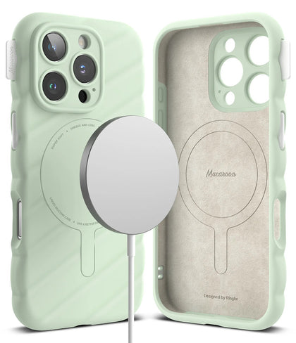 iPhone 16 Pro Case Cover | Macaron Silicone Magnetic Series | Mint