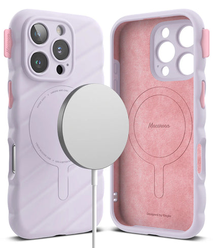 iPhone 16 Pro Case Cover | Macaron Silicone Magnetic Series | Light Purple