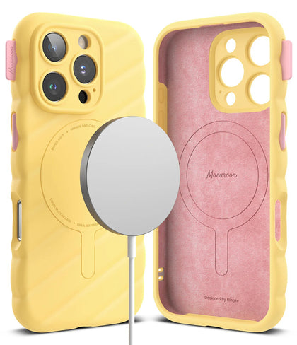 iPhone 16 Pro Case Cover | Macaron Silicone Magnetic Series | Yellow