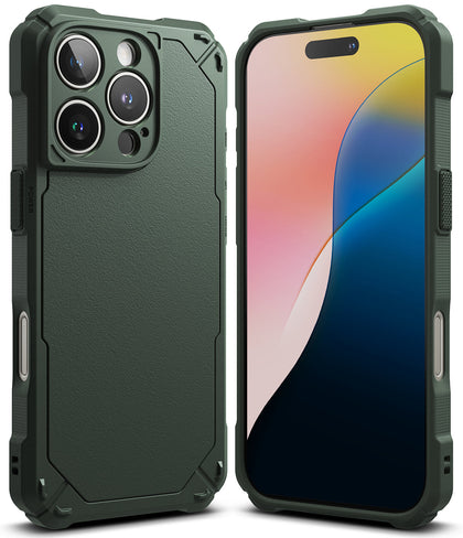 iPhone 16 Pro Case | Rugged Gear Series [Compatible with MagSafe] Protective Phone Case Cover |  Dark Green