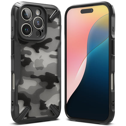 iPhone 16 Pro Case Cover | Fusion X Design Series| Camo Black