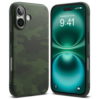 iPhone 16 Plus Case Cover | Onyx Design Series | Camo Green