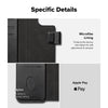 iPhone 16 Pro Max / 16 Plus Case Cover | Folio Wallet Magnetic Series | Black