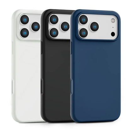 iPhone 17 Pro Case, Slim Liquid Silicone 3 Layers Soft Shockproof Protective Cover -Black/White/Grey