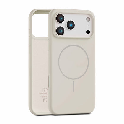 Magnetic Silicone Case for iPhone 17 Pro – Beige