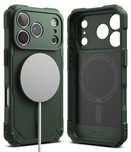 iPhone 17 Pro Case Cover | Rugged Gear Magnetic Series | Dark Green