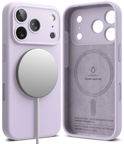 iPhone 17 Pro Case Cover | Silicone Magnetic Series | Light Purple
