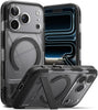 UX Magnetic Designed for iPhone 17 Pro Case Dual Layer Protective Cover with Rugged Frame and Camera Control Button Cover - Smoke Black