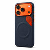 Magnetic Matte PU Case For iPhone 17 Pro | For Mag-Safe|Leather Texture Armor Back Cover -Dark Blue