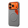 Magnetic Matte PU Case For iPhone 17 Pro Max | For Mag-Safe|Leather Texture Armor Back Cover - Grey