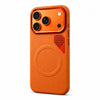 Magnetic Matte PU Case For iPhone 17 Pro | For Mag-Safe|Leather Texture Armor Back Cover -Orange