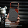 Magnetic Matte PU Case For iPhone 17 Pro Max | For Mag-Safe|Leather Texture Armor Back Cover - Orange