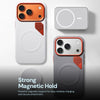 Magnetic Matte PU Case For iPhone 17 Pro Max | For Mag-Safe|Leather Texture Armor Back Cover -White
