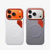 Magnetic Matte PU Case For iPhone 17 Pro | For Mag-Safe|Leather Texture Armor Back Cover -Orange