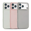 iPhone 17 Pro Max Case, Slim Liquid Silicone 3 Layers Soft Protective Cover - Pink/Grey/Beige