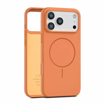 Magnetic Silicone Case for iPhone 17 Pro Max – Orange