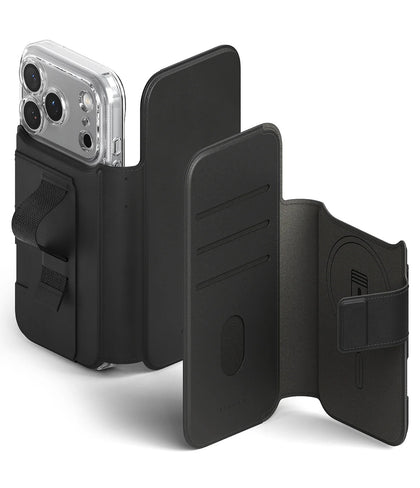 iPhone 17 Pro Max Case Cover | Folio Grip Wallet Magnetic Series | Black