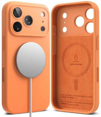 iPhone 17 Pro Max Case Cover | Silicone Magnetic Series | Tangerine
