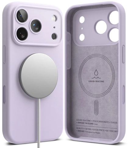iPhone 17 Pro Max Case Cover | Silicone Magnetic Series | Light Purple