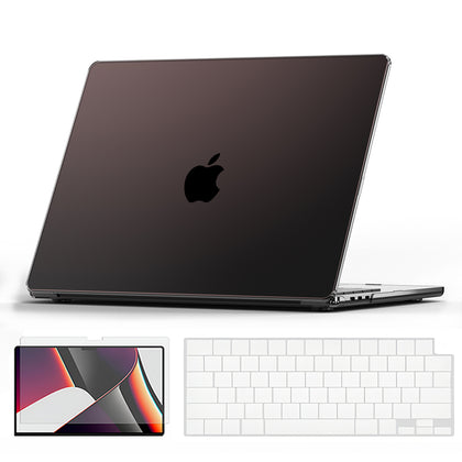 Ultra-thin Super Crystal Case Combo | MacBook Pro 13 inch A1706, A1708, A1989, A2159, A2289, A2251, A2338, 2016, 2018-2020 Hard Shell Case with Keyboard Cover & Screen Protector | Black